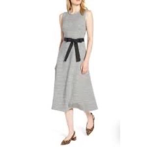 J. Crew sleeveless tie waist midi A-line dress